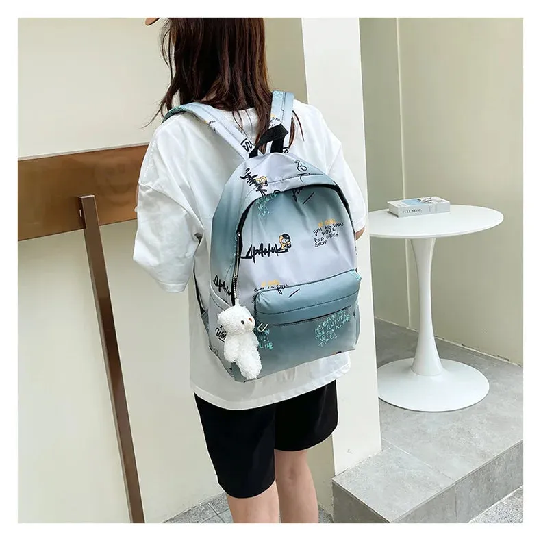 Gradient Alphabetic Unisex Backpack and Bags
