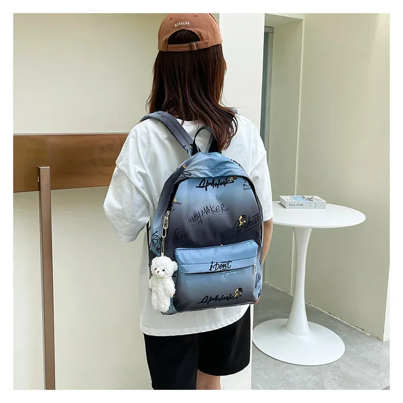 Gradient Alphabetic Unisex Backpack and Bags