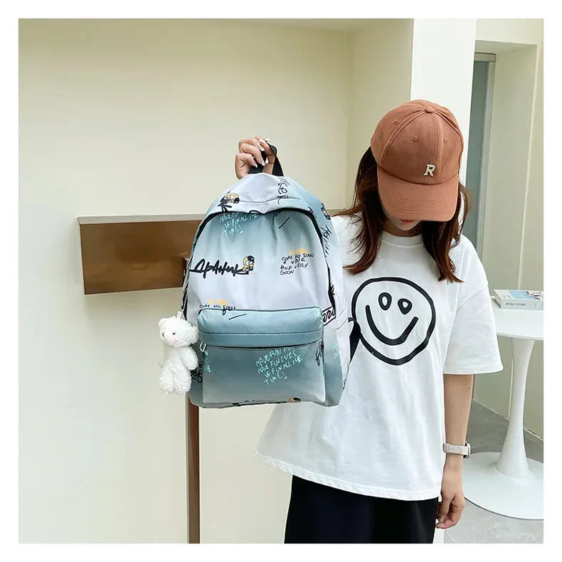Gradient Alphabetic Unisex Backpack and Bags