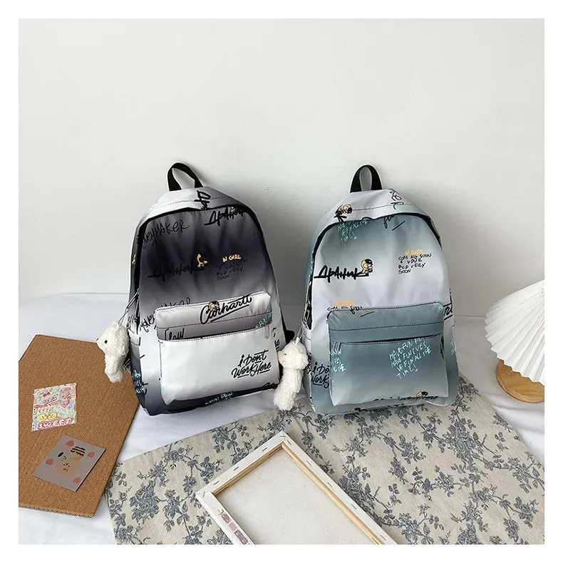 Gradient Alphabetic Unisex Backpack and Bags
