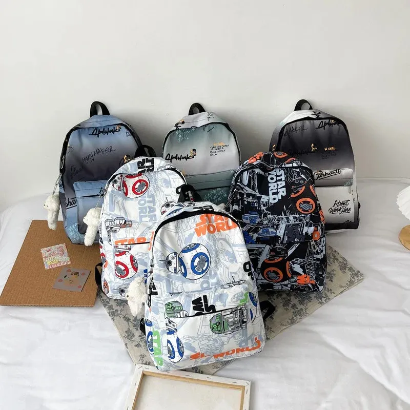 Gradient Alphabetic Unisex Backpack and Bags