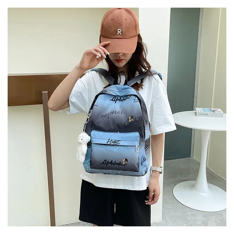 Gradient Alphabetic Unisex Backpack and Bags