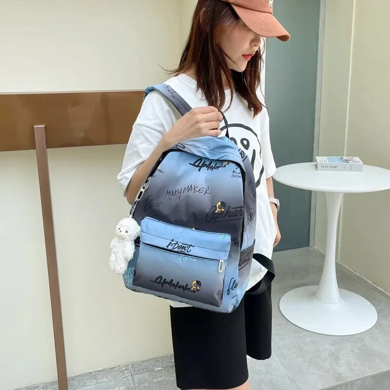 Gradient Alphabetic Unisex Backpack and Bags