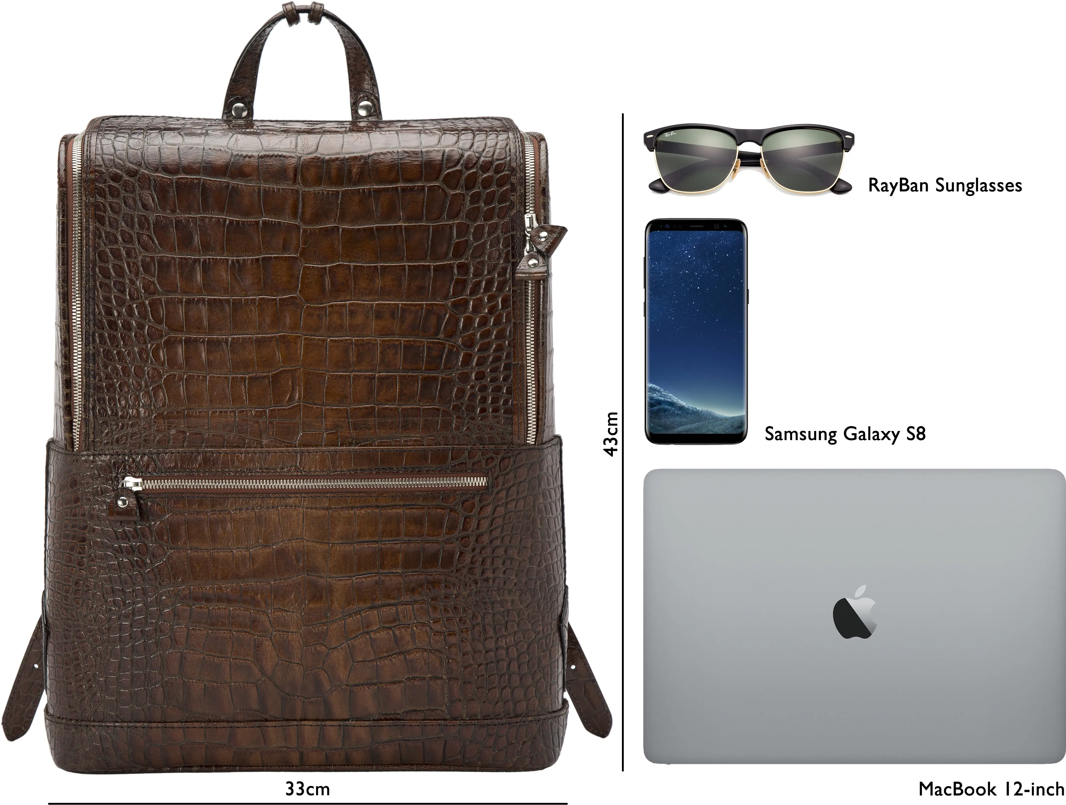 Navy Blue Bucklesbury Fine Italian Leather Backpack